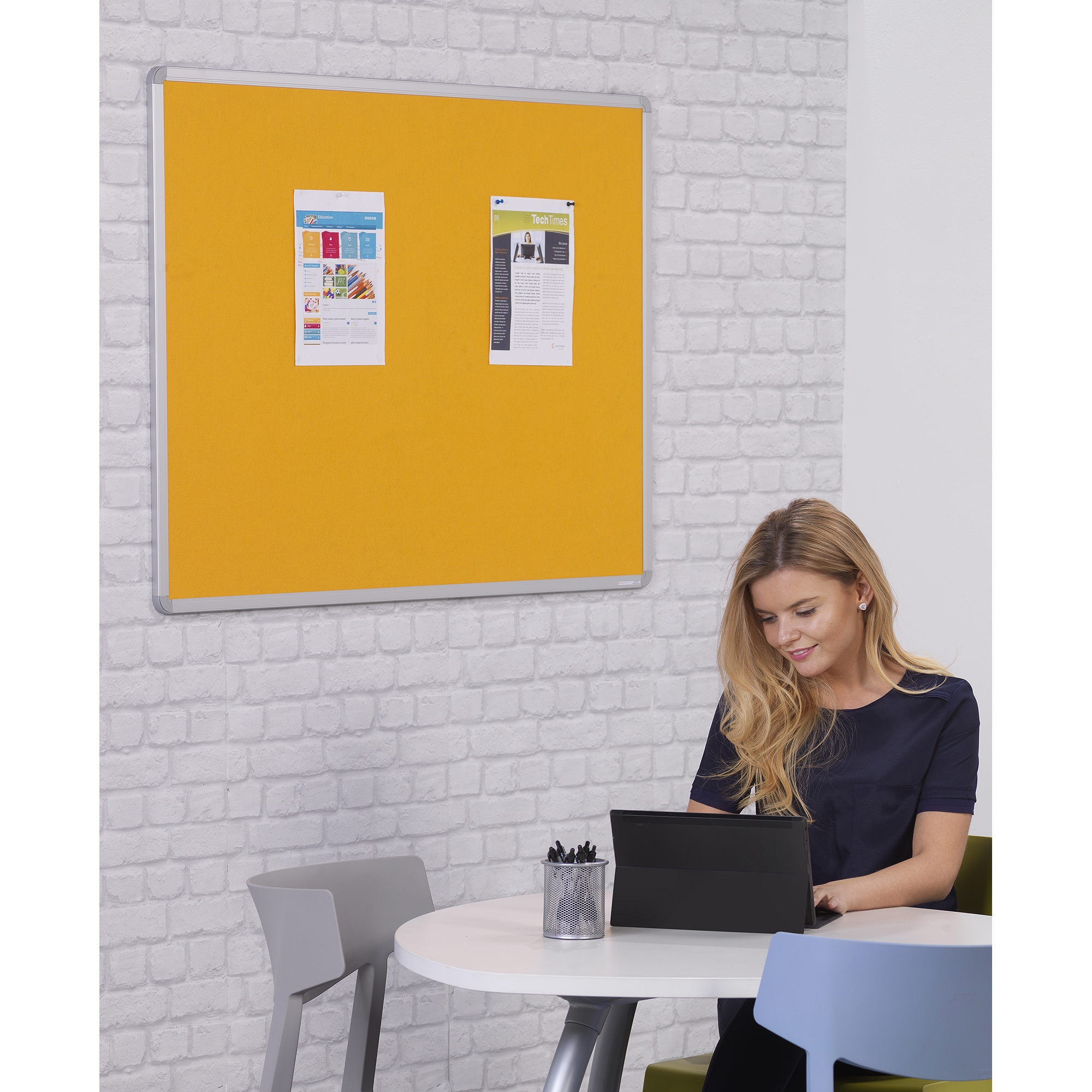 Accents FlameShield Aluminium Framed Noticeboard - Lilac